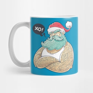 Santa Claus Christmas Hat Beard Tattoo Mug